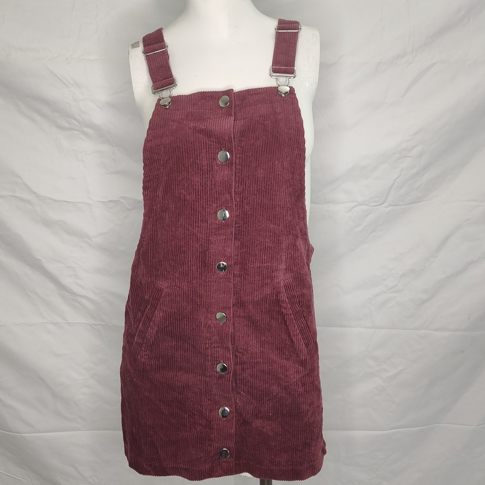 Harper Heritage dress SM burgundy corduroy Y2K pockets skater goth TV costume